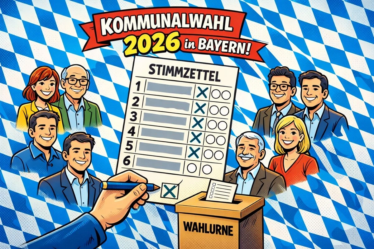 Kommunalwahl in Bayern 2026, Symbolbild (Grafik: Peter Marwan mit ChatGPT)